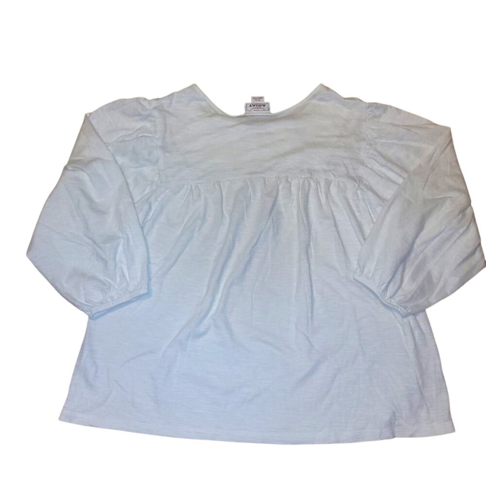 Ariat White Long Sleeve Boho Top Blouse Size M Western Minimalist Neutral